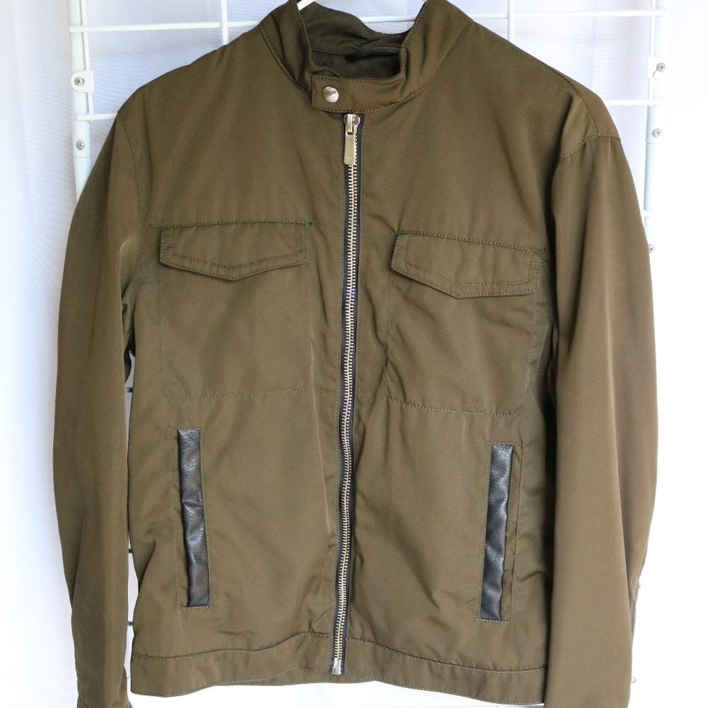 Men's Zara Bomber Style Jacket, Olive Green, Size Men's Small
